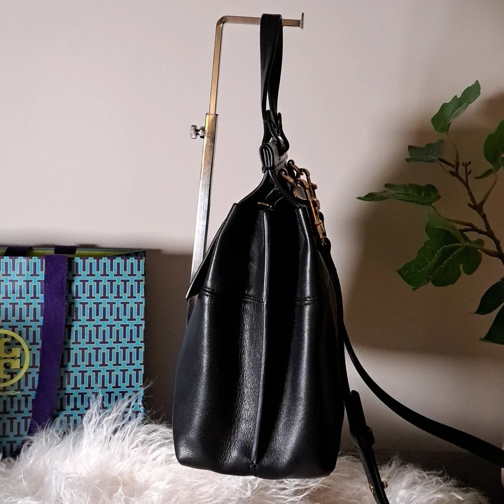Tory Burch Black Leather Block T Top